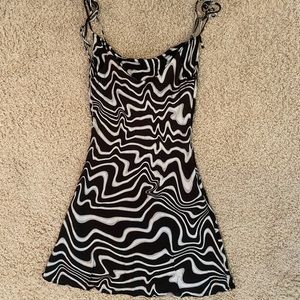 ZARA Abstract Satin Mini Dress Size Small